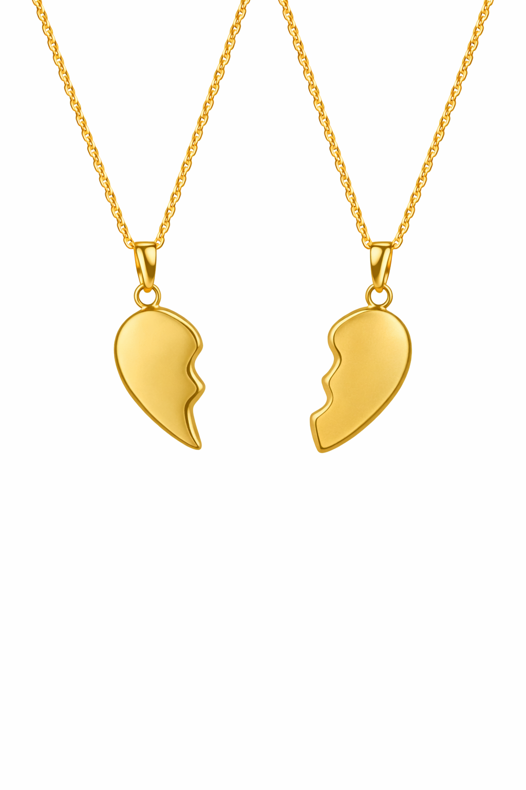 KENNY - COLLARES  PAREJA CORAZON ROMPECABEZAS ACEROR INOXIDABLE DOS PIEZAS