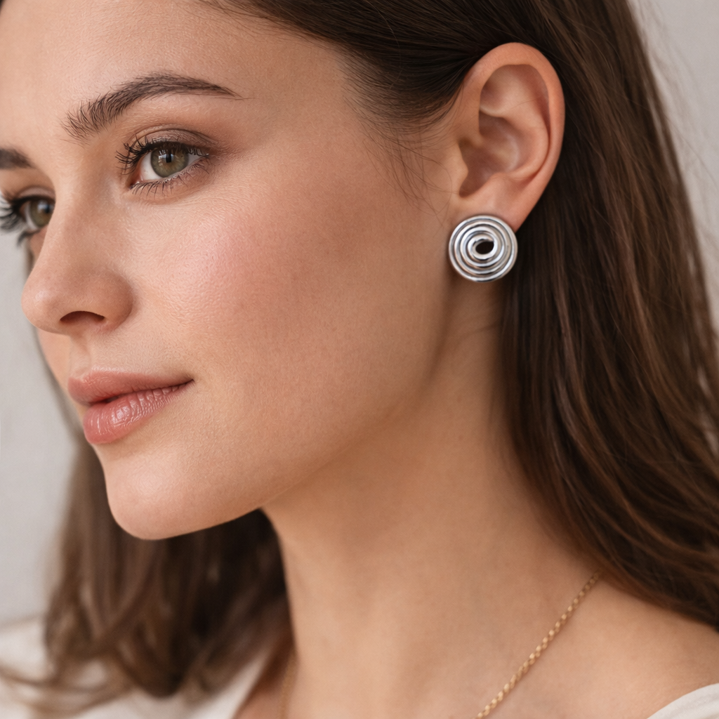 DAYANA - Aretes caracol acero inoxidable
