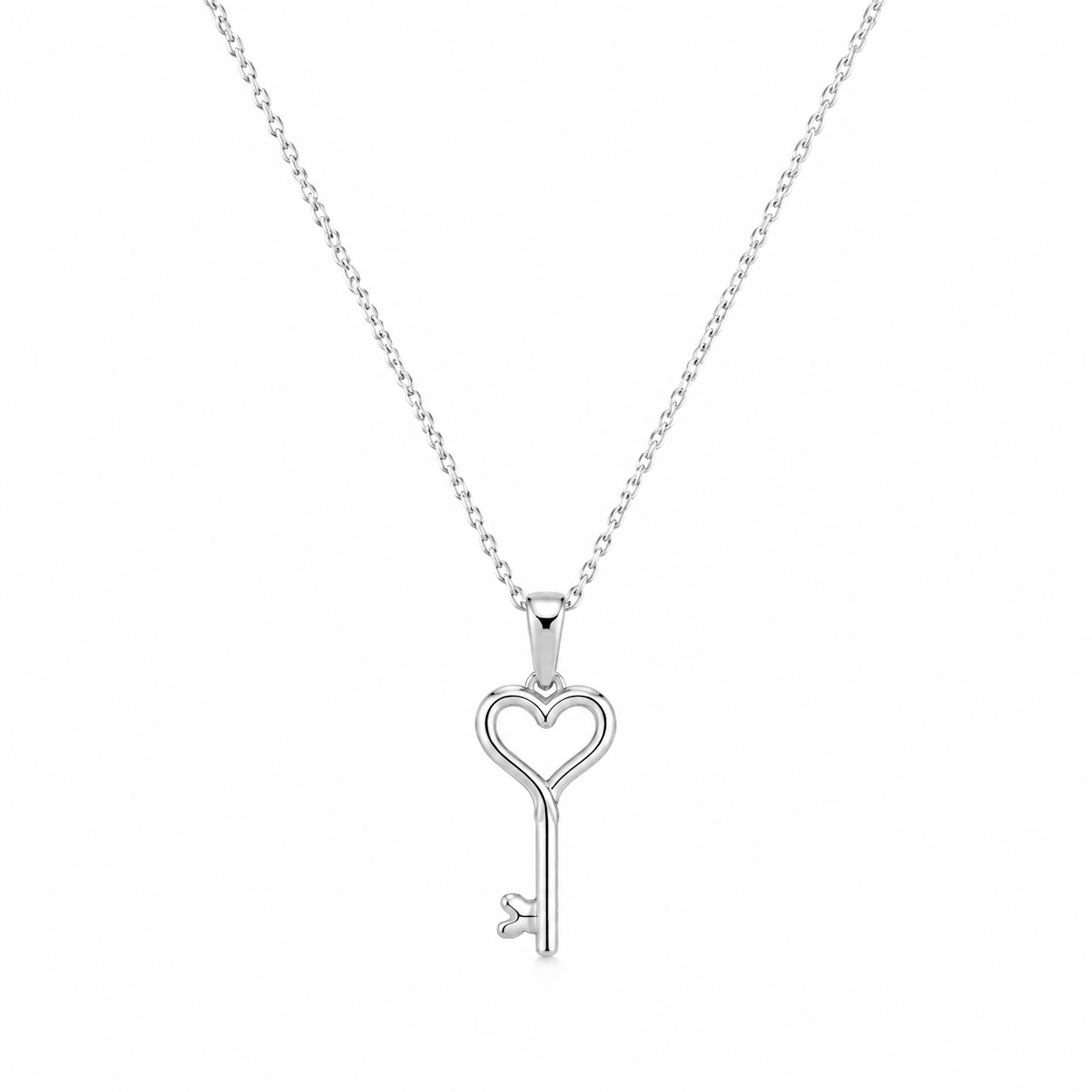 KARI - COLLAR LLAVE DE CORAZON ACERO INOXIDABLE