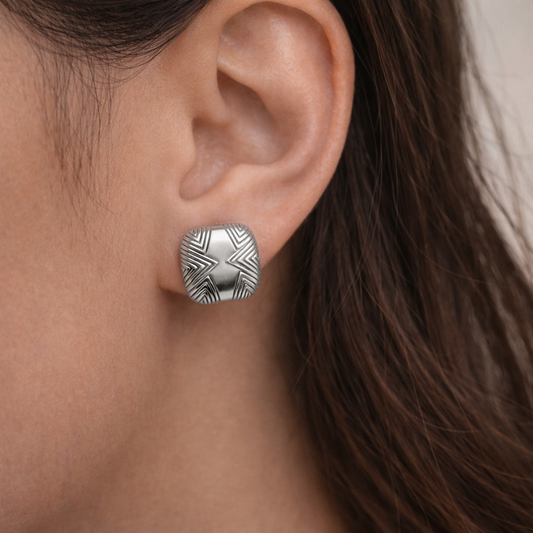 ALEXA - ARETES CUADRADOS CHICOS ACERO INOXIDABLE