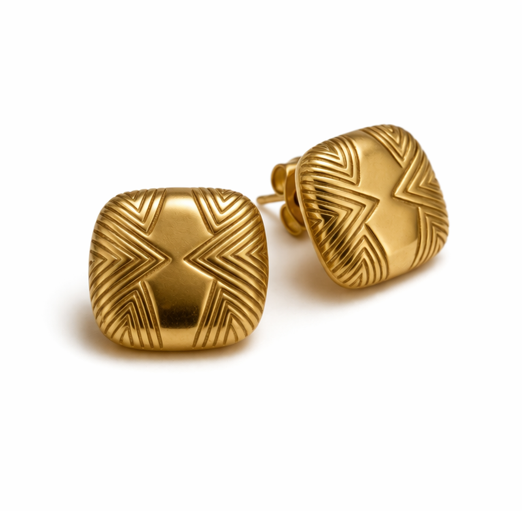 ALEXA - ARETES CUADRADOS CHICOS ACERO INOXIDABLE