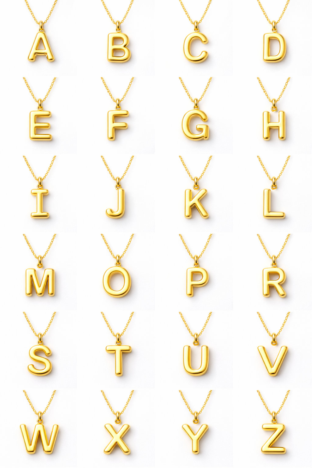 - Collar Letra Inicial Globo Chapa de Oro