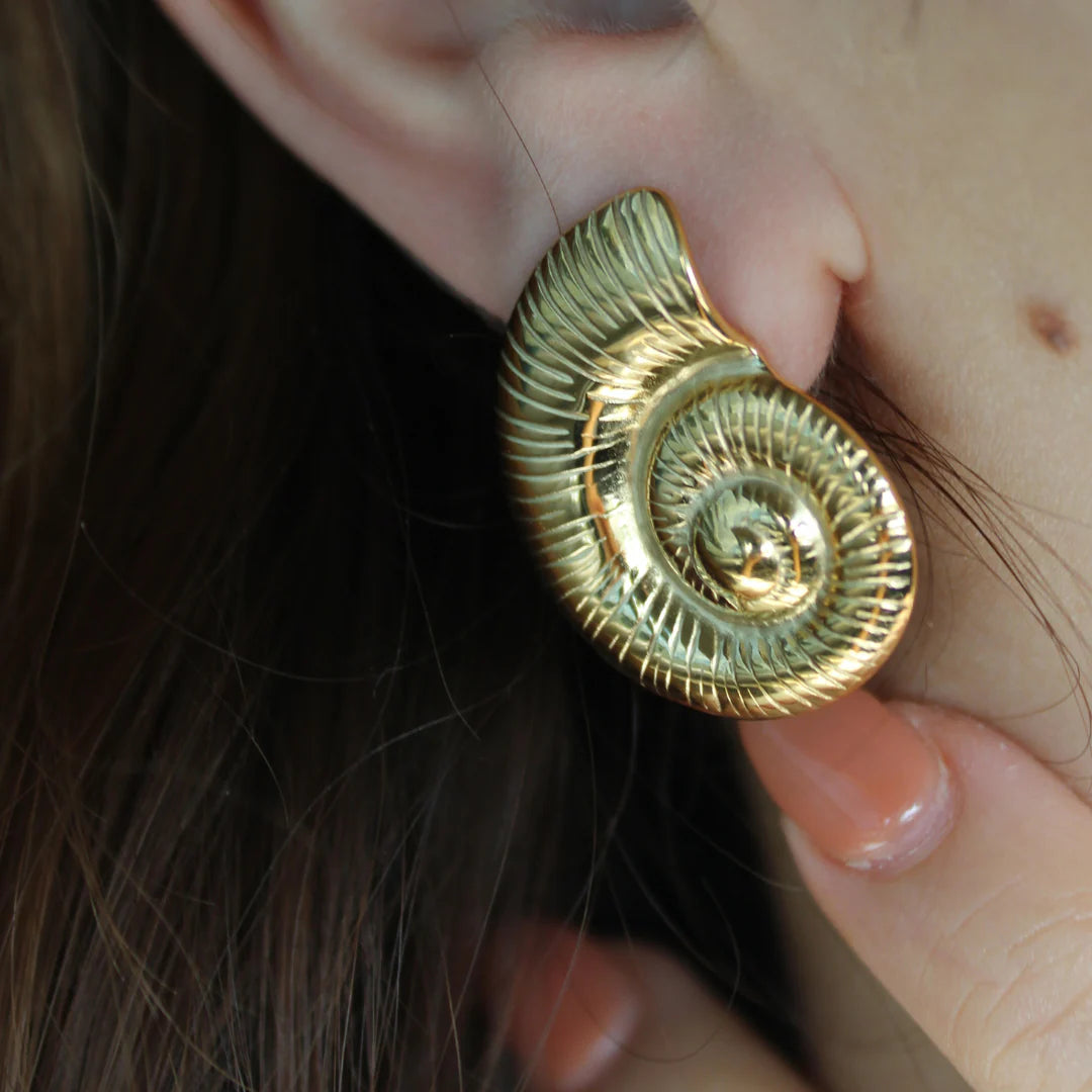 GILDA- Aretes Caracol Acero Inoxidable