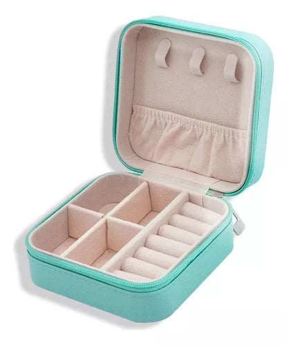 RACHEL- JOYERO PORTATIL CUADRADO AZUL