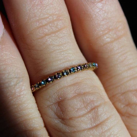 LETICIA - ANILLO DE MEDIO DEDO  ZIRCONIAS ACERO INOXIDABLE