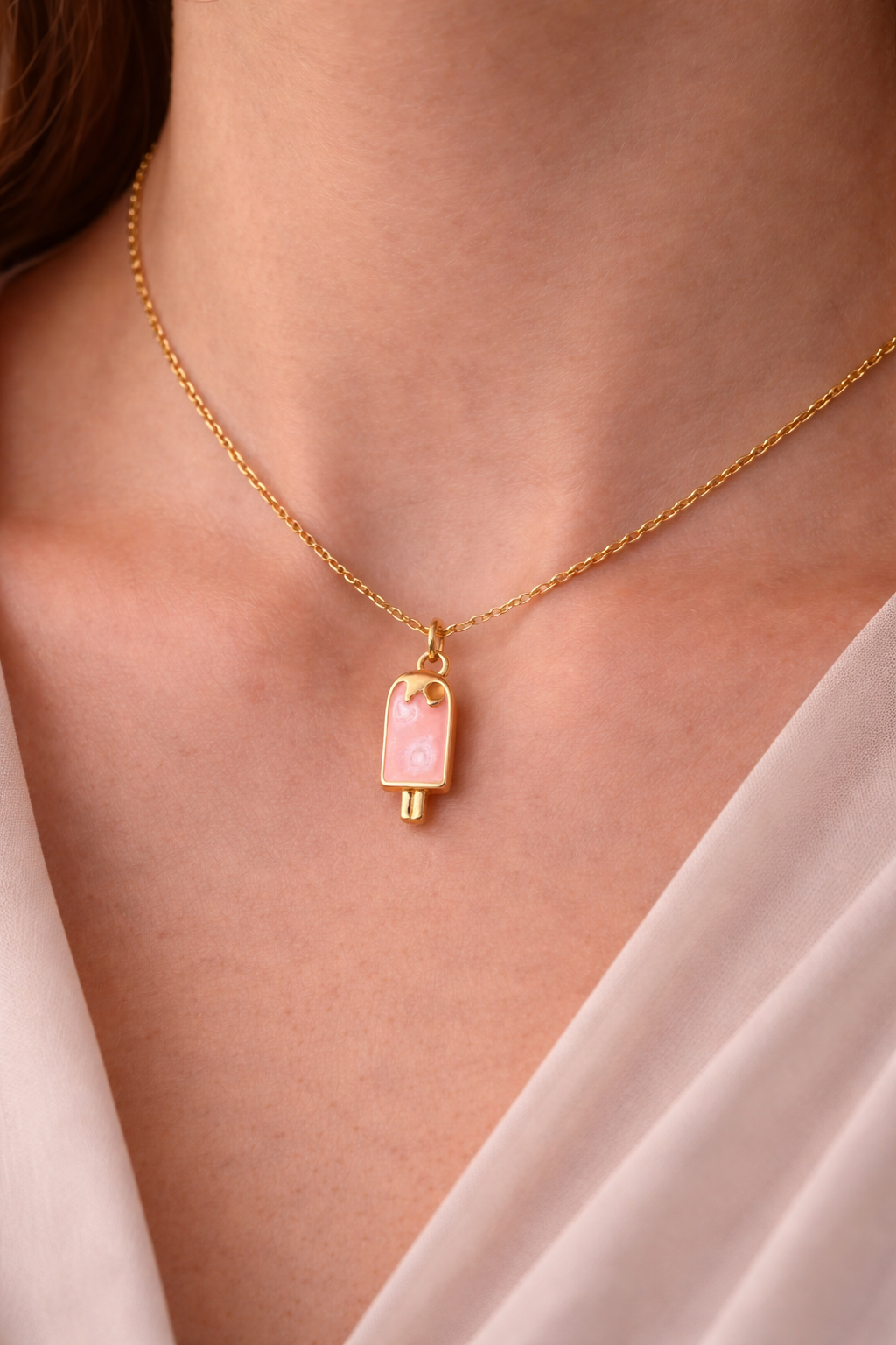 CHLOE - COLLAR PALETA CHAPA DE ORO