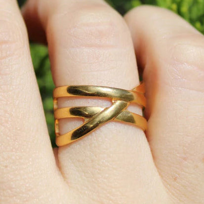 CHELSEA - ANILLO AJUSTABLE CRUZADO ACERO INOXIDABLE