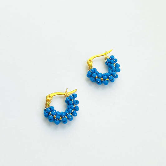 AMANDA - 15 MM ARRACADAS AZUL CHICAS CUENTAS ACERO INOXIDABLE