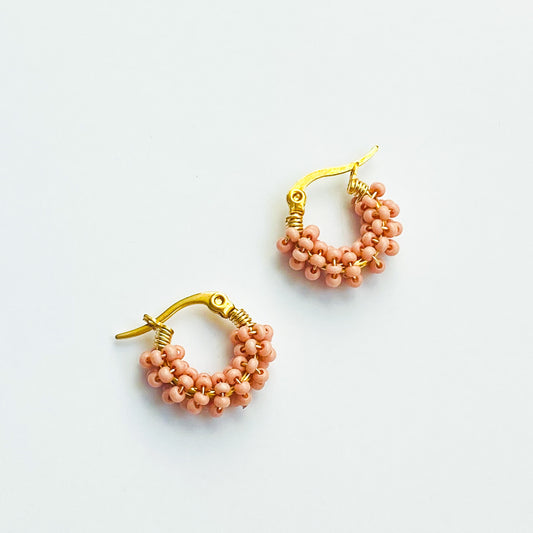 AMANDA - 15 MM ARRACADAS ROSAS CHICAS CUENTAS ACERO INOXIDABLE