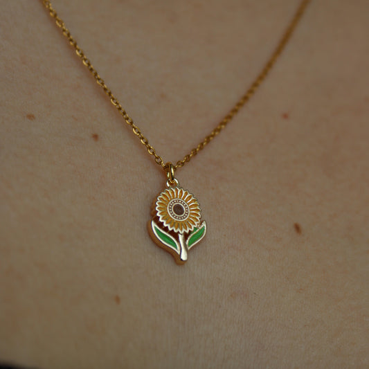 AIDA - BOY GOLD PLATE SUNFLOWER NECKLACE