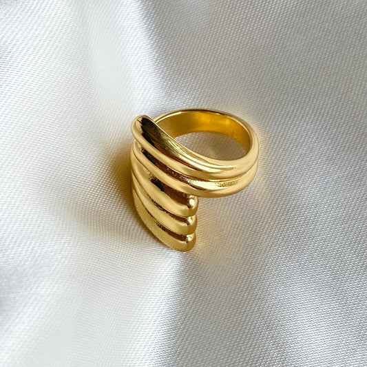 ARLETH - ANILLO ENVOLVENTE DORADO ACERO INOXIDABLE