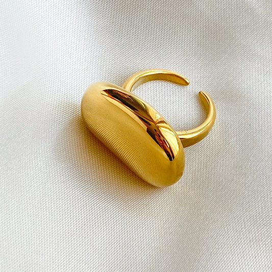 ABIGAIL - ANILLO AJUSTABLE IRRREGULAR 18MM DORADO ACERO INOXIDABLE