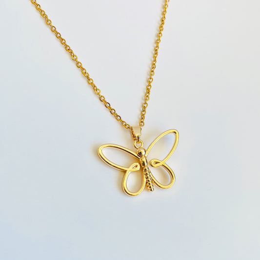 KEISY - COLLAR CONTORNO MARIPOSA CHAPA DE ORO lo