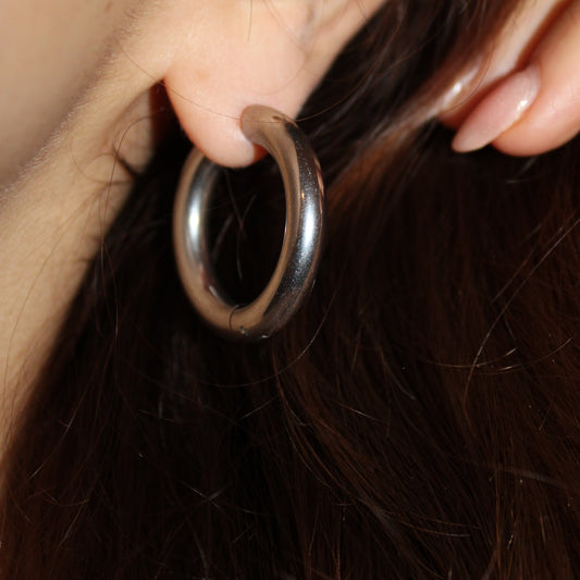 CHLOE - Aretes Arracada Gruesa Acero Inoxidable