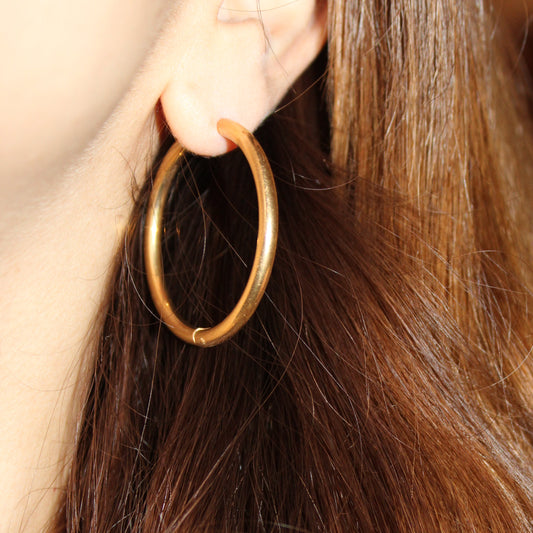 GRACIELA - Aretes Arracada Grande Acero Inoxidable