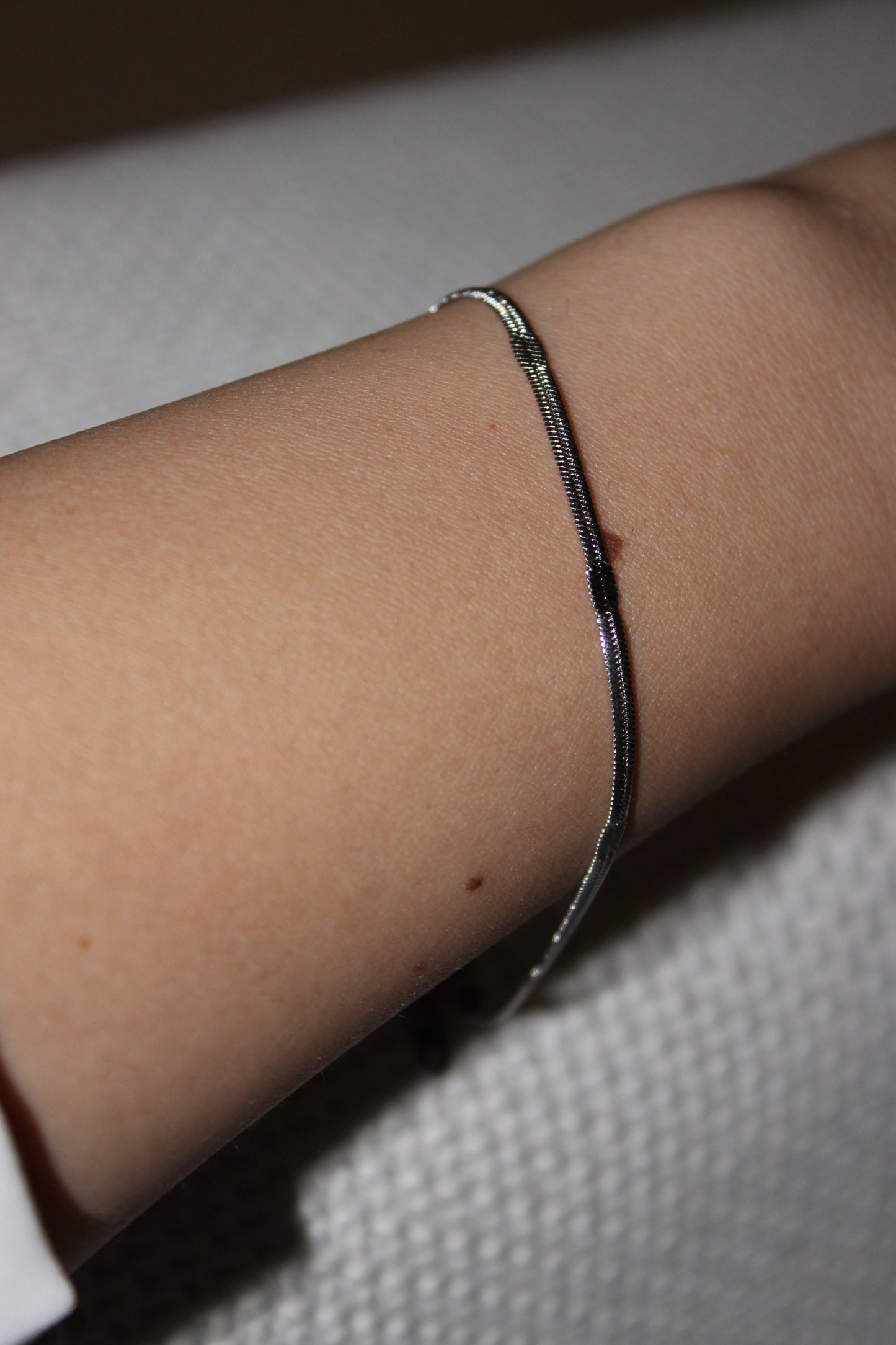 LILIANA - PULSERA PANZA DE VÍBORA PLATEADO ACERO INOXIDABLE