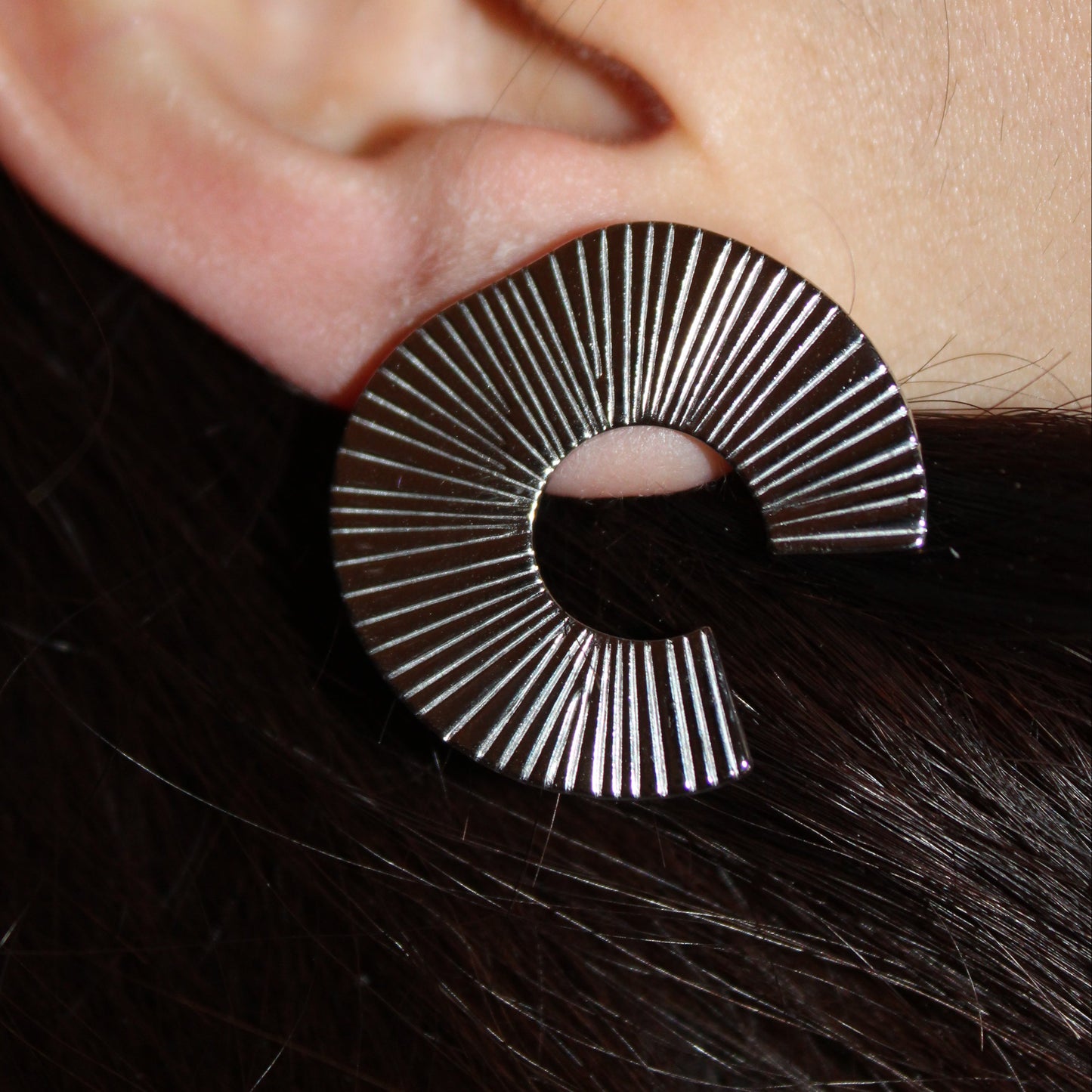 KAERI - Aretes Abanico acero inoxidable