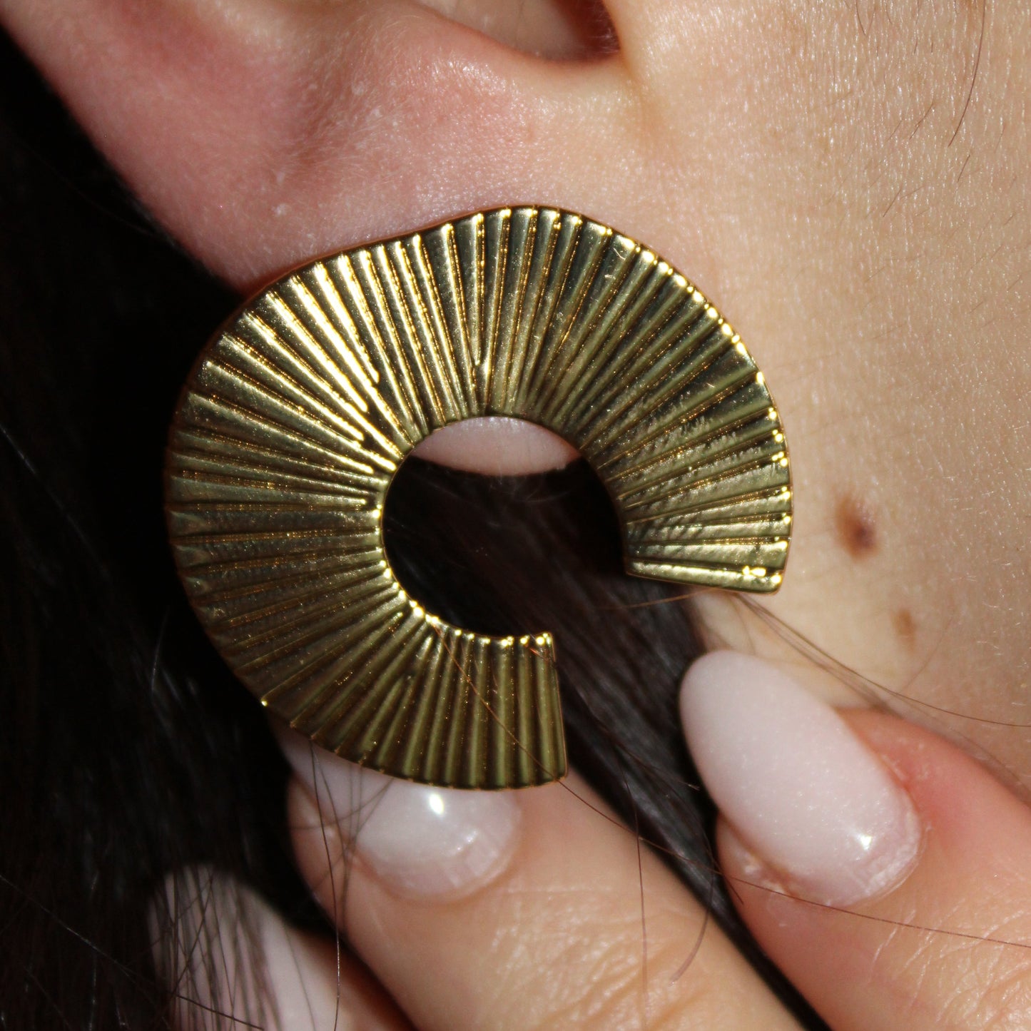 KAERI - Aretes Abanico acero inoxidable
