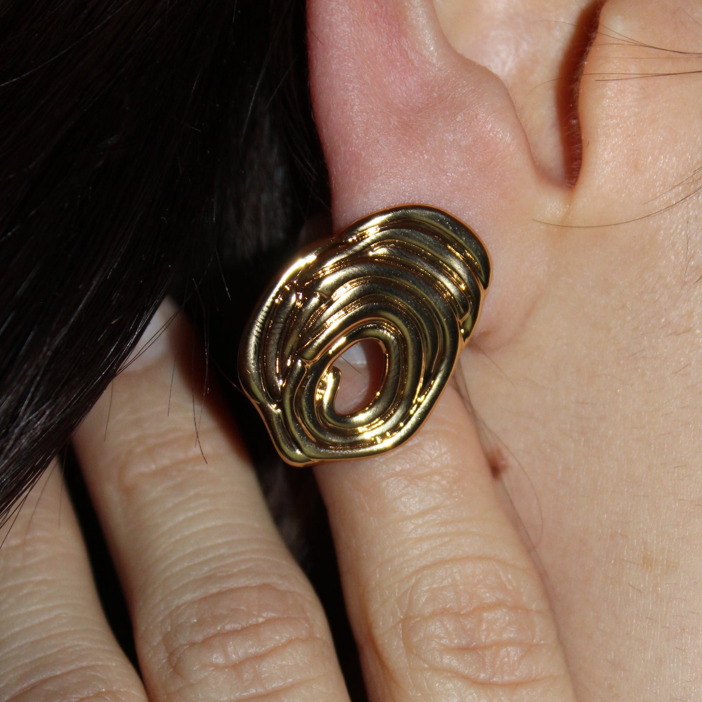 RAQUEL - Aretes Huella acero inoxidable