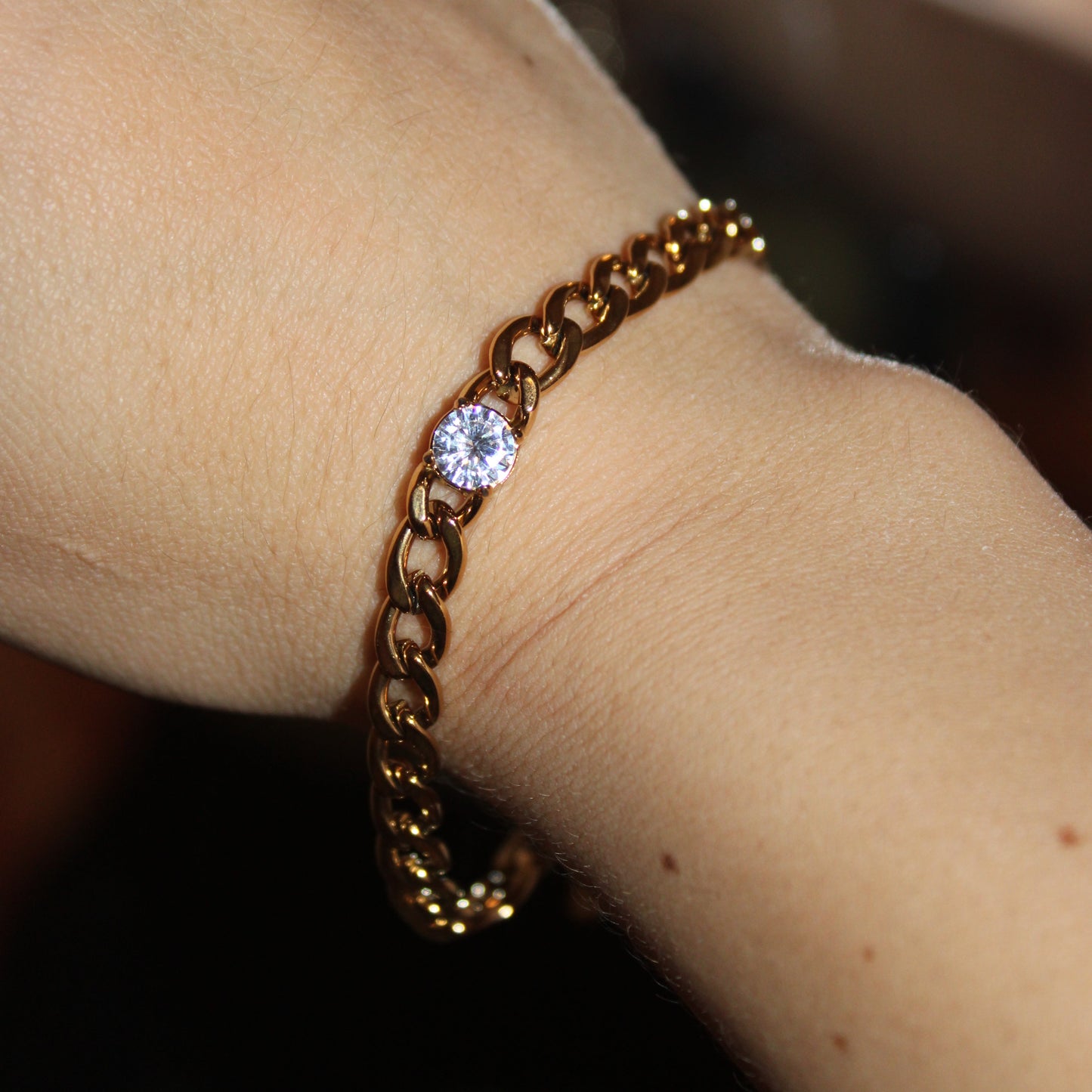 NOREI - PULSERA CON ZIRCONIA ACERO INOXIDABLE