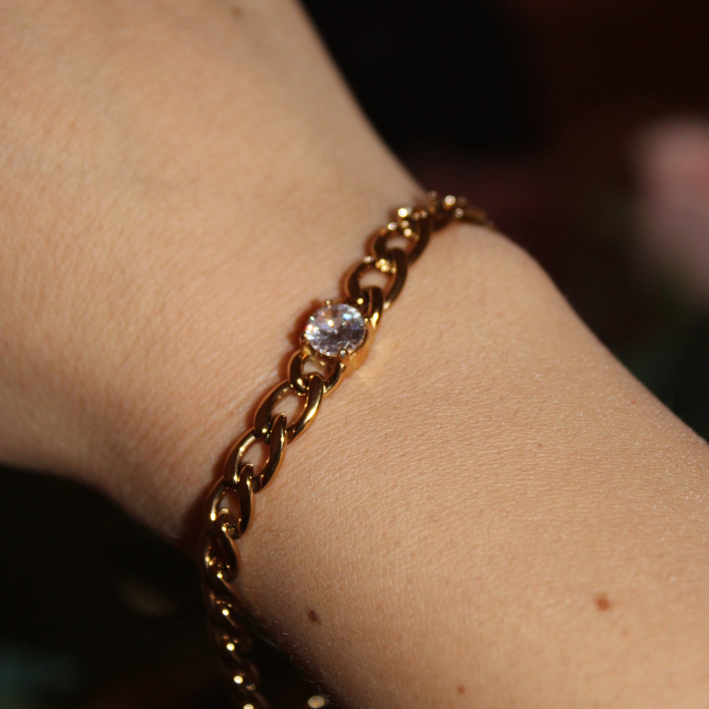 NOREI - PULSERA CON ZIRCONIA ACERO INOXIDABLE