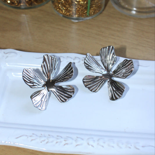 BELEN - Aretes Flores acero inoxidable