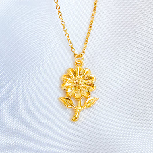 ALINE - Rose Flower Gold Plated Necklace