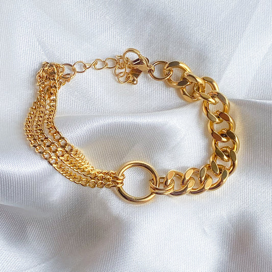 MIRANDA - PULSERA TRIPLE BARBADA ACERO INOXIDABLE