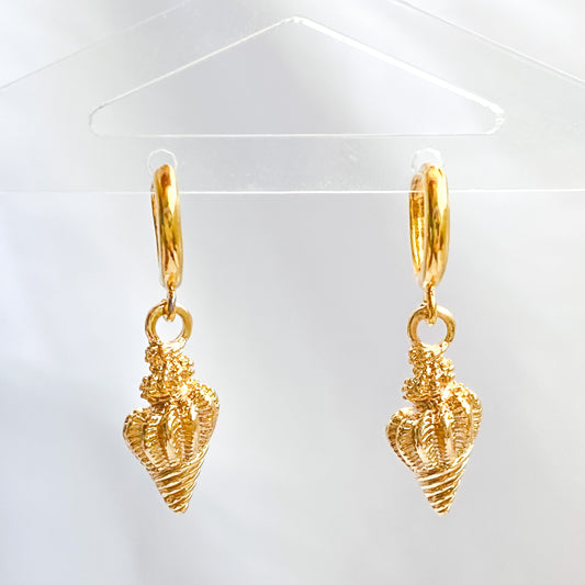 DANYA - 18k Gold Plated Hummingbird Hoops Earrings