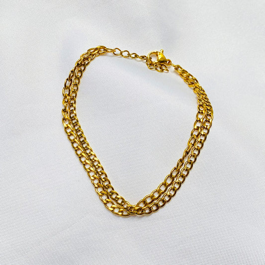 MELANIE - PULSERA DOBLE ACERO INOXIDABLE