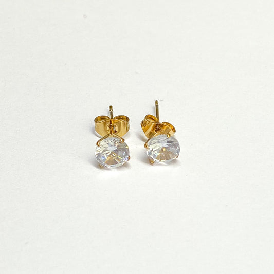 INES - ARETES ZIRCONIA BLANCA ACERO INOXIDABLE