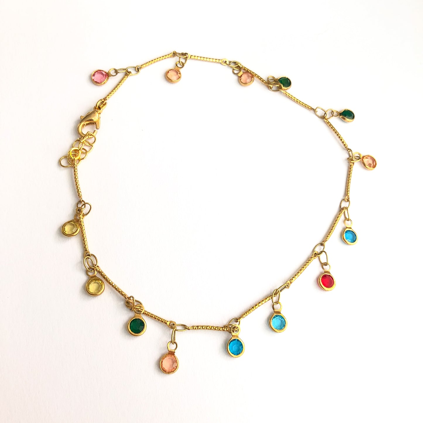 Colored Zirconia gold plated bracelet