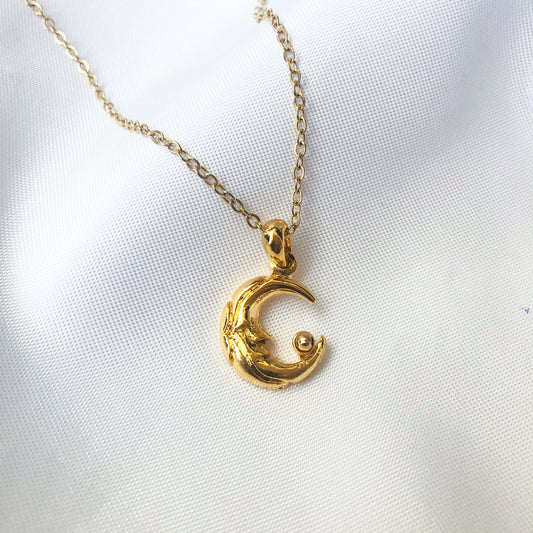 MIRIAM - Collar Luna Creciente Chapa de oro