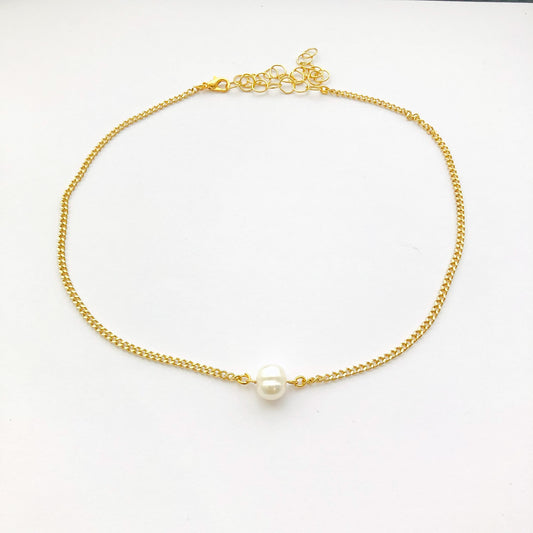 SARAHI - Choker Perla de Rio Acero Inoxidable