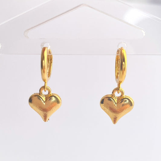 KATE - Gold Plated Heart Hoops Earrings