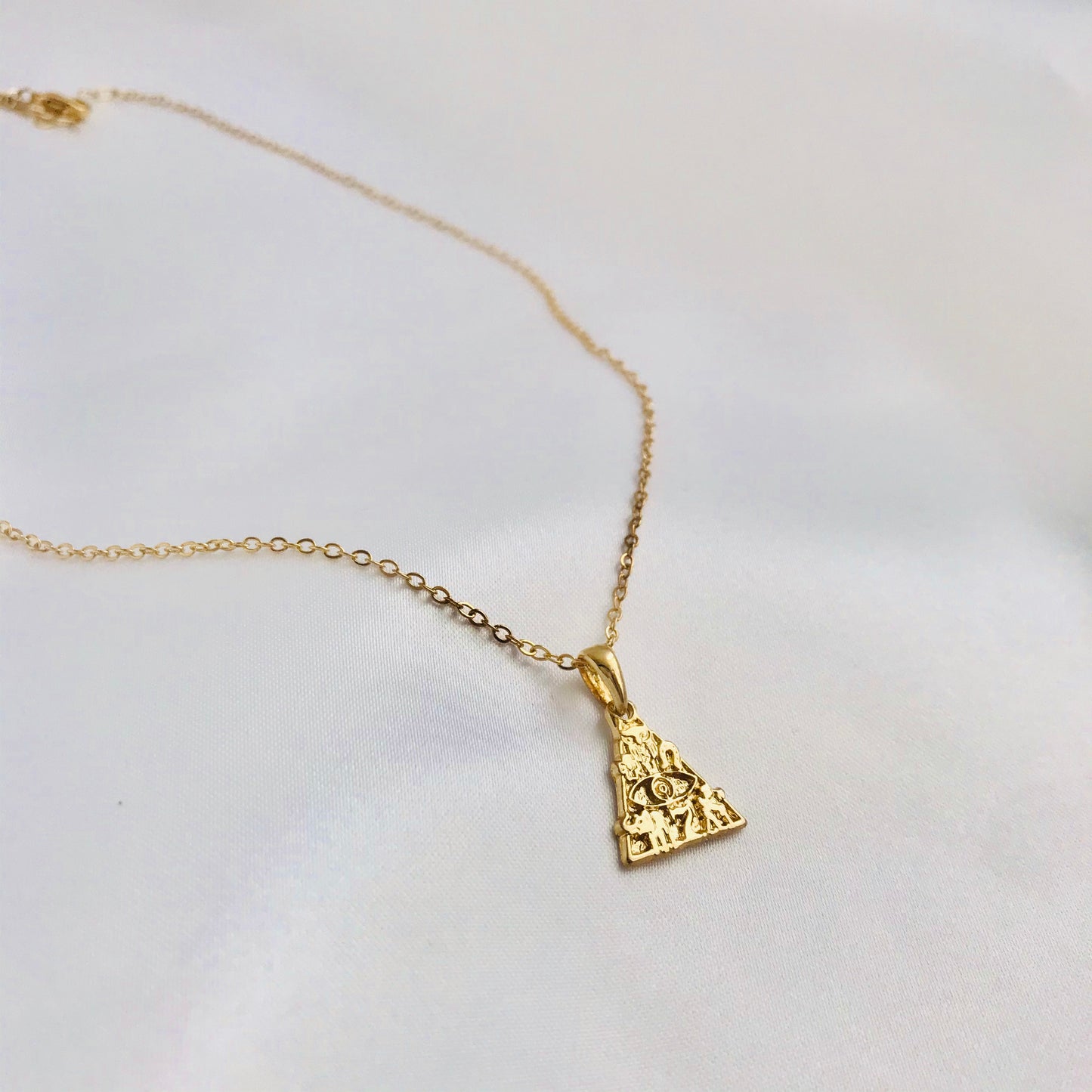 Triangle Necklace Lucky Medal 18k Gold Sheet