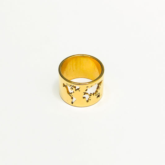 DINIEA - Anillo Globo Terraqueo Acero Inoxidable