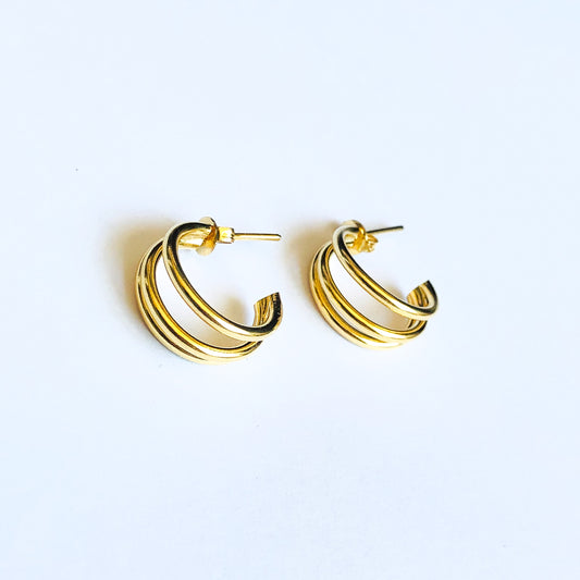 MARA - Aretes Arracadas triples Acero Inoxidable