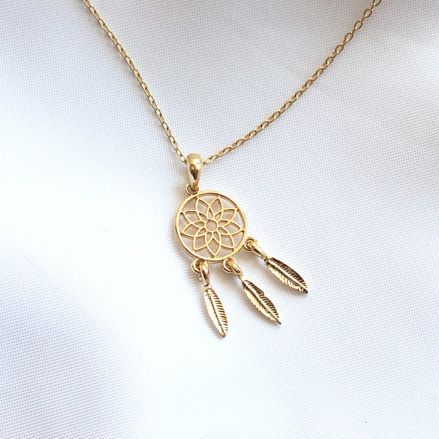 PATRICIA - Gold Plated Dream Catcher Necklace