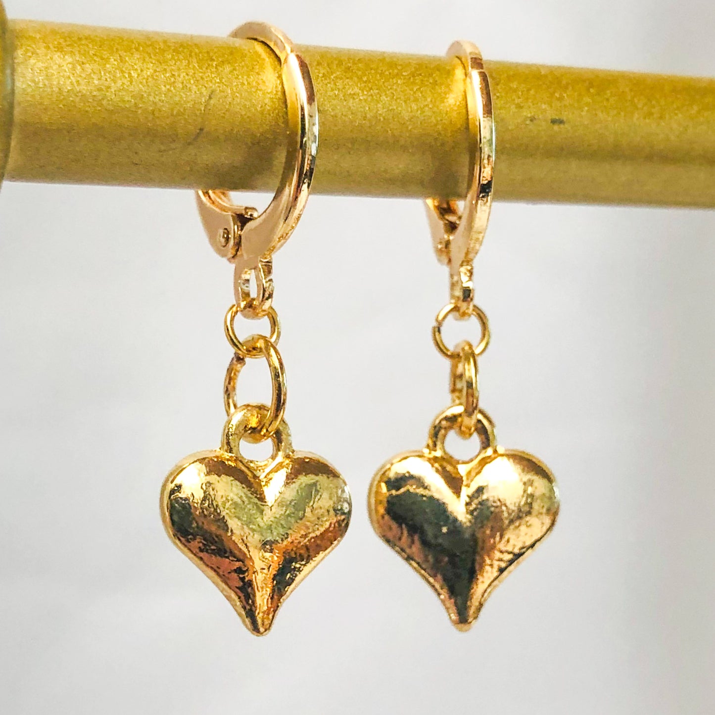 KATE - Gold Plated Heart Hoops Earrings