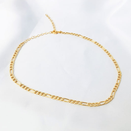ANDREA - Gold Plated Figaro Chain Choker