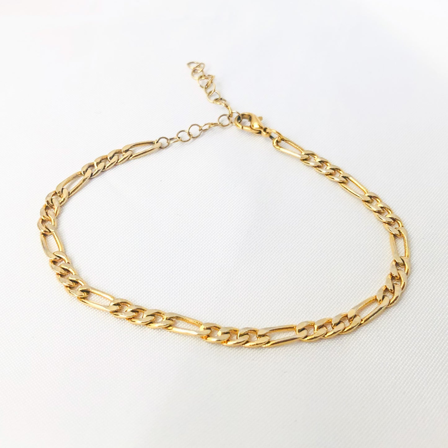 ANDREA - Gold Plated Figaro Cut Bracelet